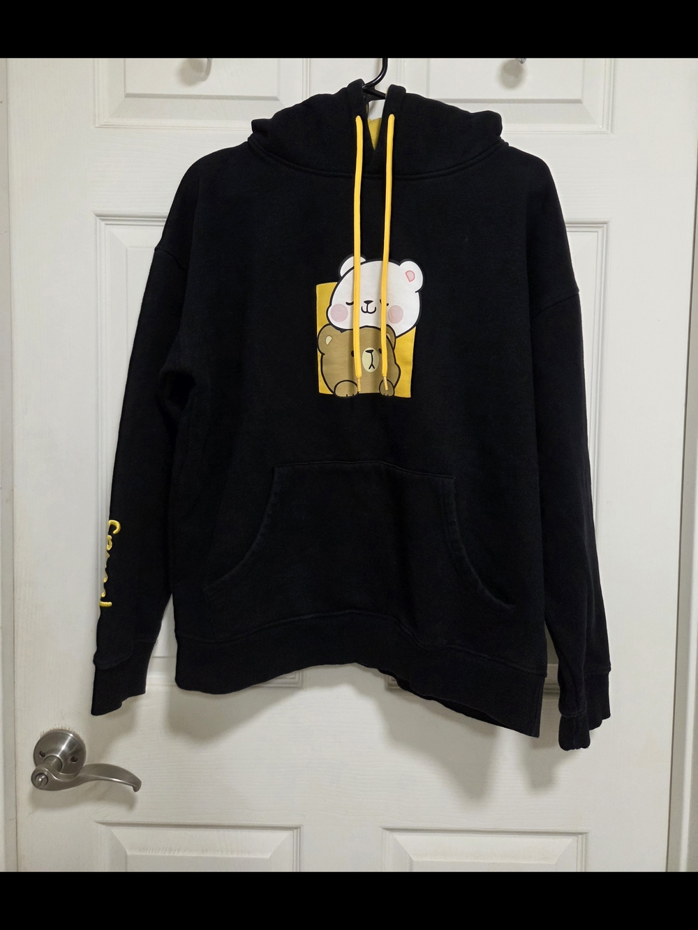 Official Milk Mocha Bear "Snuggle" Pullover Hoodie - Black - Size Large